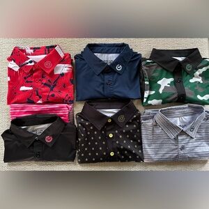 6 Gear Up Sport Men’s Golf Polo Shirts-Size Small Very Good Condition⛳️⛳️